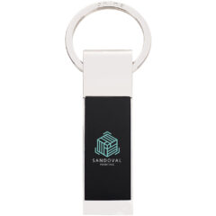 Two-Tone Rectangle Key Tag - 4795_BLKSIL_Digibrite