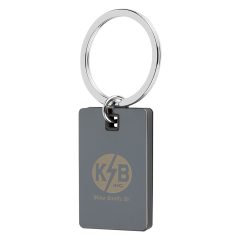 Color Block Mirrored Key Tag - 4796_BLKSIL_Personalization_Laser
