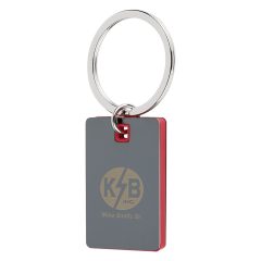 Color Block Mirrored Key Tag - 4796_REDSIL_Personalization_Laser