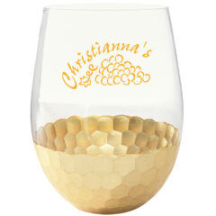 Florence Stemless Wine Glass – 18 oz - 6046_CLRGLD_Ceramic