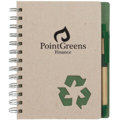 Eco-Inspired Spiral Notebook & Pen - 6103_NATGRN_Silkscreen