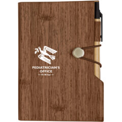 Woodgrain Look Notebook With Sticky Notes And Flags - 6113_BRN_Silkscreen
