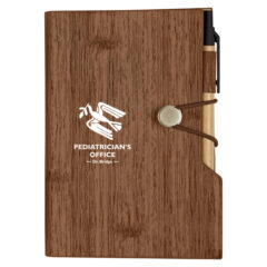 Woodgrain Look Notebook with Sticky Notes and Flags