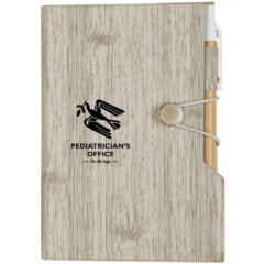 Woodgrain Look Notebook With Sticky Notes And Flags - 6113_GRA_Silkscreen