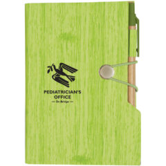 Woodgrain Look Notebook With Sticky Notes And Flags - 6113_LIM_Silkscreen