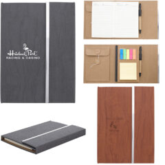 Woodgrain Padfolio With Sticky Notes And Flags - 6114_group