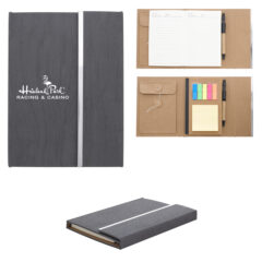 Woodgrain Padfolio with Sticky Notes and Flags - 6114_group