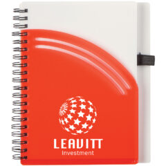 Rainbow Spiral Notebook With Pen - 6928_REDWHT_Silkscreen