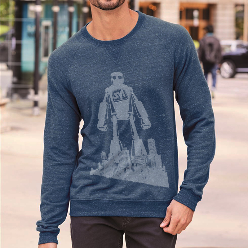 Jerzees Snow Heather French Terry Crewneck Sweatshirt - 6966_fl 1