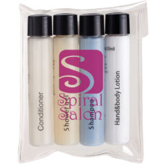 Four Piece Travel Amenities Kit - 9096_CLRBAGKIT_Padprint