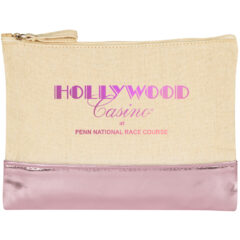 Cotton Cosmetic Bag With Metallic Accent – 12 oz - 9494_NATROSGLD_Colorbrite