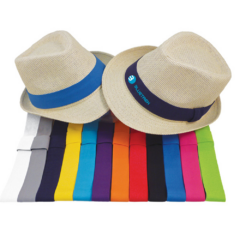 Natural Straw Fedora Hat - naturalstrawfedorahatbandcolorsgroup