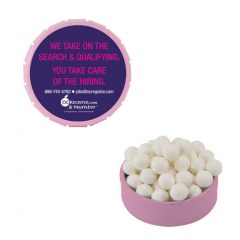 Snap Top Tin with Optional Candy - pink-label-1121