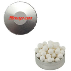 Snap Top Tin with Optional Candy - silver-imprint-1124
