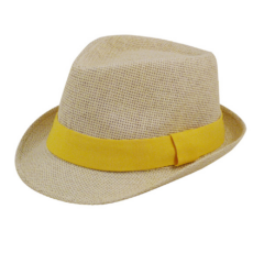 Natural Straw Fedora Hat - strawfedoragold