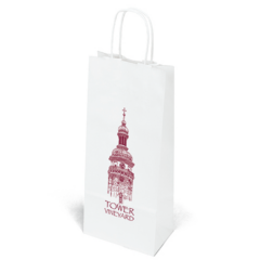 White Kraft Vino Tote Bag - whitekraftvinoonecolorimprint