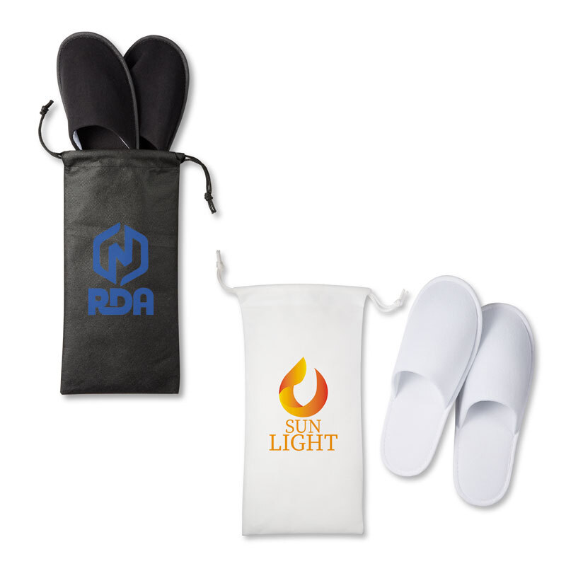 Travel Slippers in Pouch - 1 2