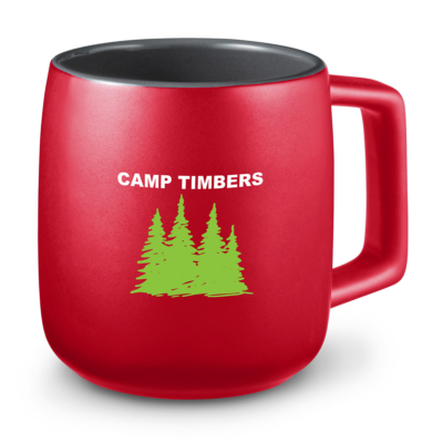 Geo Square Handle Ceramic Mug 8211 15 oz 8211 Red