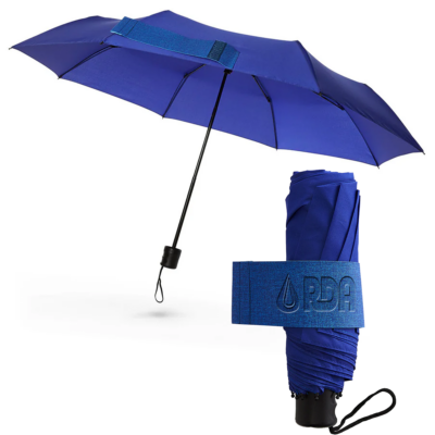 PU Strap Manual Open Umbrella 8211 42in Arc 8211 Blue