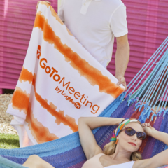 Good Vibes Cabana Stripe Beach Towel - goodvibesorange