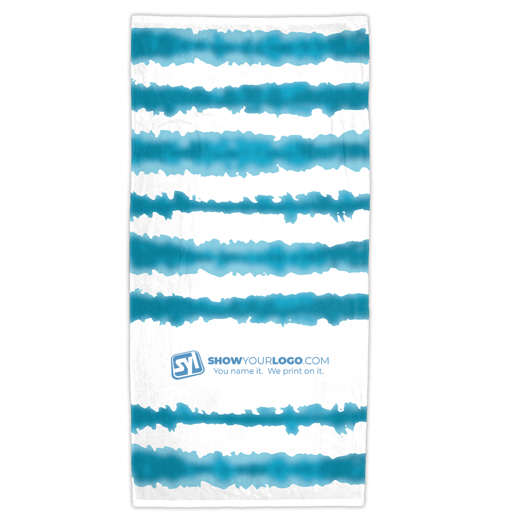 Good Vibes Cabana Stripe Beach Towel - goodvibesturquoise