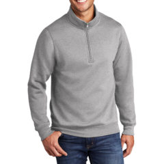 Port & Company® Core Fleece 1/4-Zip Pullover Sweatshirt - 10043-AthleticHthr-1-PC78QAthleticHthrModelFront-1200W
