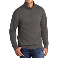 Port & Company® Core Fleece 1/4-Zip Pullover Sweatshirt - 10043-Charcoal-1-PC78QCharcoalModelFront1-1200W