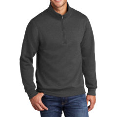 Port & Company® Core Fleece 1/4-Zip Pullover Sweatshirt - 10043-DarkHthrGrey-1-PC78QDarkHthrGreyModelFront1-1200W
