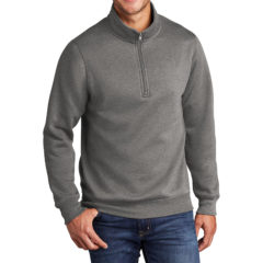 Port & Company® Core Fleece 1/4-Zip Pullover Sweatshirt - 10043-GraphiteHthr-1-PC78QGraphiteHthrModelFront1-1200W