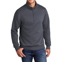 Port & Company® Core Fleece 1/4-Zip Pullover Sweatshirt - 10043-Heathernavy-1-PC78QHeathernavyModelFront1-1200W