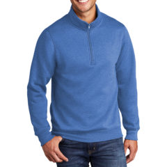 Port & Company® Core Fleece 1/4-Zip Pullover Sweatshirt - 10043-Heatherroyal-1-PC78QHeatherroyalModelFront1-1200W