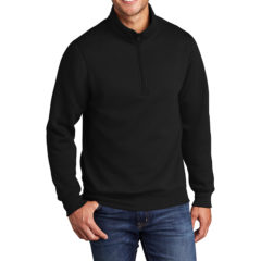 Port & Company® Core Fleece 1/4-Zip Pullover Sweatshirt - 10043-Jetblack-1-PC78QJetblackModelFront1-1200W