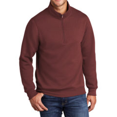 Port & Company® Core Fleece 1/4-Zip Pullover Sweatshirt - 10043-Maroon-1-PC78QMaroonModelFront1-1200W