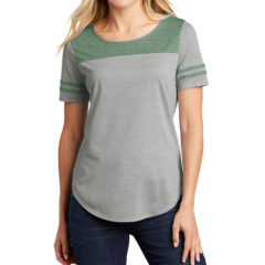 Sport-Tek® Ladies PosiCharge® Tri-Blend Wicking Fan Tee - 10108-ForestHthLGH-1-LST403ForestHthLGHModelFront-1200W