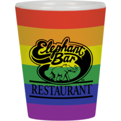 Full Color Collector Cup Ceramic Shot Glass – 1.5 oz - 1010_RAINBOW