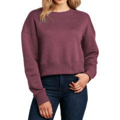 District® Women’s Perfect Weight® Fleece Cropped Crew - 10208-HeLoganberry-1-DT1105HeLoganberryModelFront-1200W