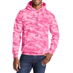 Port & Company® Core Fleece Camo Pullover Hooded Sweatshirt - 7062-PinkCamo-1-PC78HCPinkCamoModelFront1-1200W