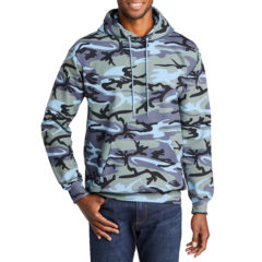 Port & Company® Core Fleece Camo Pullover Hooded Sweatshirt - 7062-WdlndBlCam-1-PC78HCWdlndBlCamModelFront1-1200W