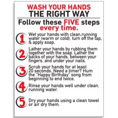 Repositionable Sticker - Hand Washing - 8-1/2" x 11"