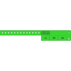 Multi-Tab Vinyl Wristband - Multi-Tab Vinyl Wristband with 3 Tabs_Day Glow Green