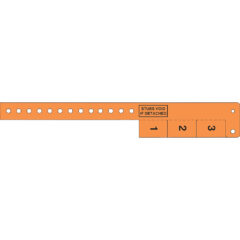 Multi-Tab Vinyl Wristband - Multi-Tab Vinyl Wristband with 3 Tabs_Day Glow Orange
