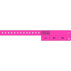 Multi-Tab Vinyl Wristband - Multi-Tab Vinyl Wristband with 3 Tabs_Day Glow Pink