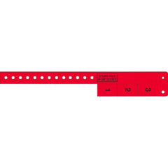 Multi-Tab Vinyl Wristband - Multi-Tab Vinyl Wristband with 3 Tabs_Day Glow Red