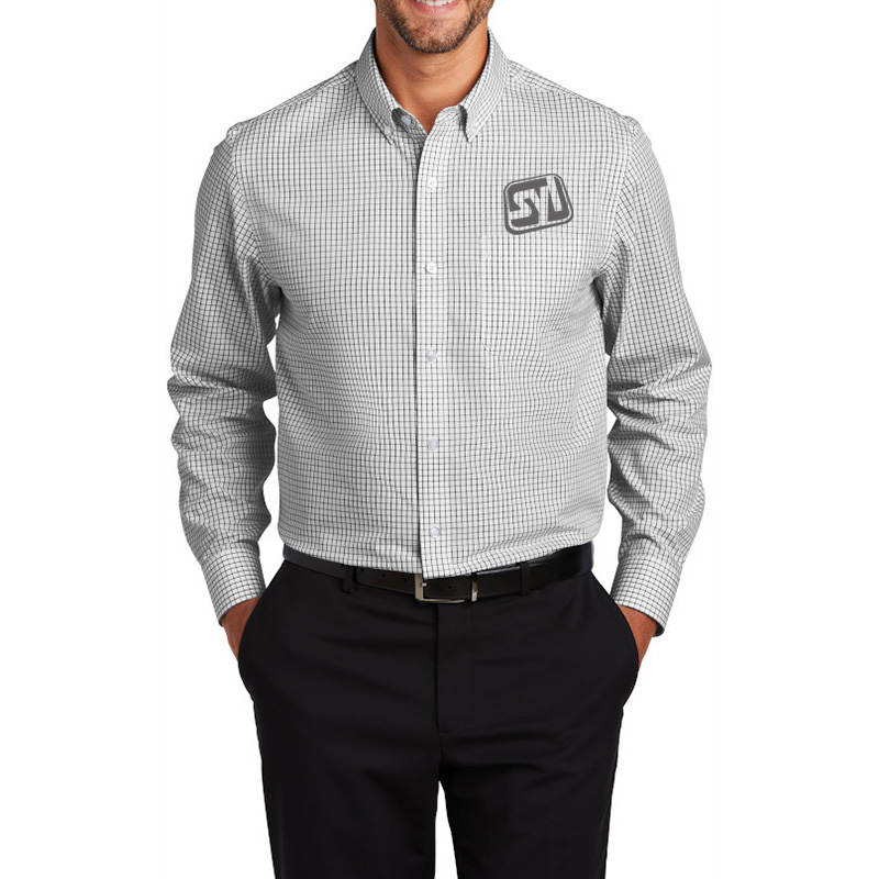 Red House ® Open Ground Check Non-Iron Shirt - RH85_blackwhite_model_front