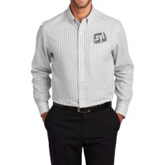 Red House ® Open Ground Check Non-Iron Shirt - RH85_greywhite_model_front