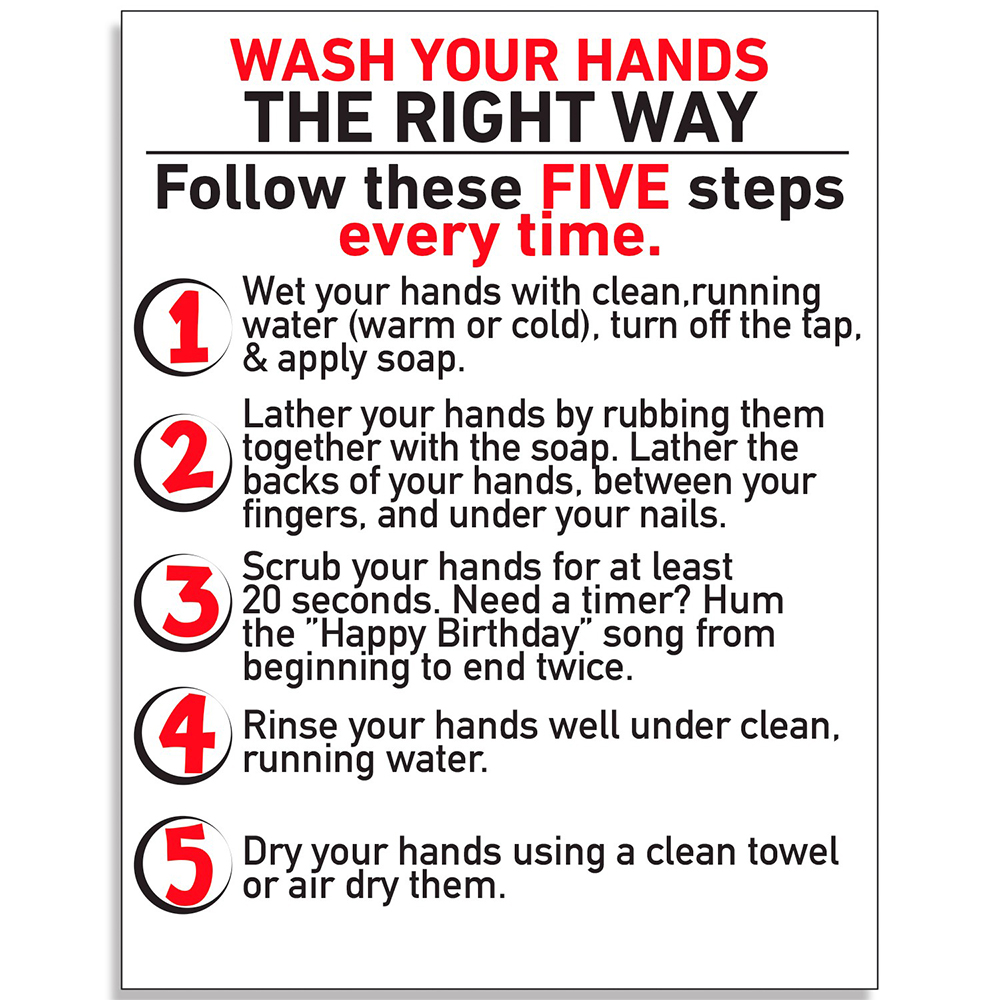 Repositionable Adhesive Sticker Hand Washing – 8-1/2″ x 11″ - RP105COV3_RP105COV3_157027