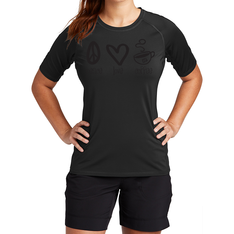 Sport-Tek® Ladies Rashguard Tee - black