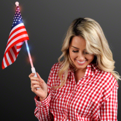 Light Up American Flag Wand - lightupamericanflaginuse