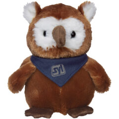Hoot Owl Plush Toy – 6″ - 1255_BRN_BANDANA