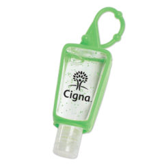 Scented Antibacterial Gel Hand Sanitizer with Silicone Carabiner – 1 oz - 1651762916_3681_13_green